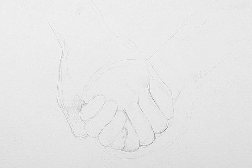holding hands drawing 05