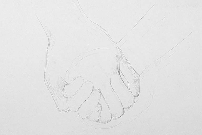 holding hands drawing 06