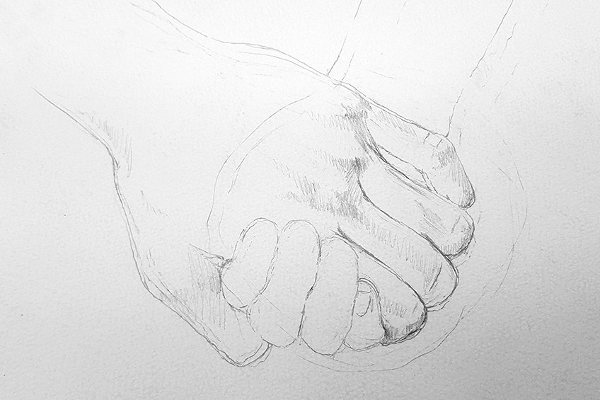 holding hands drawing 11