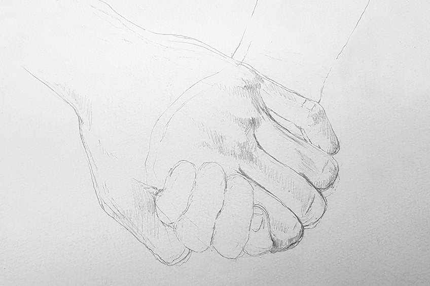 holding hands drawing 13
