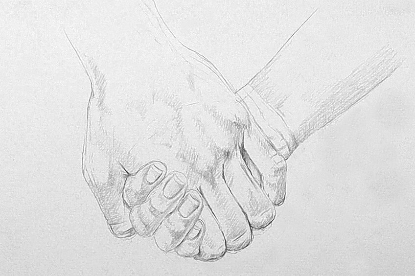 holding hands drawing 14