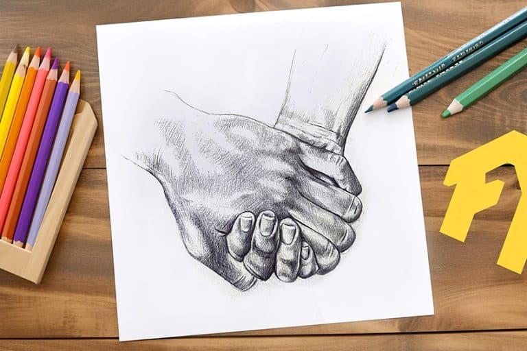 how to draw holding hands