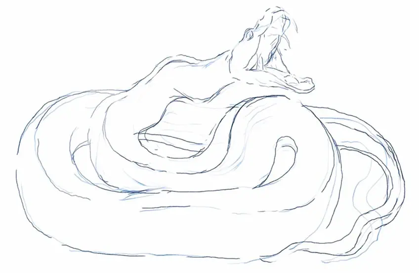 how to draw a snake 08