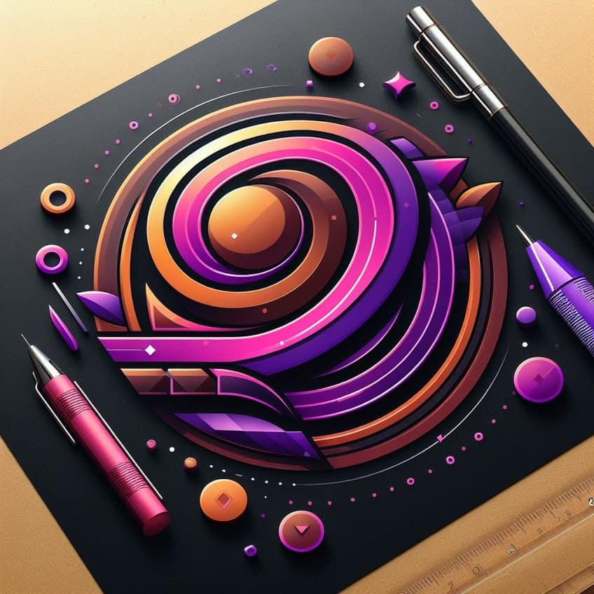 brown and purple mixed graphic design