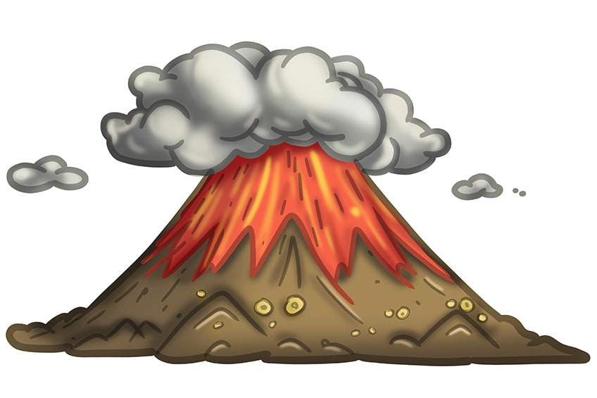 volcano drawing 12