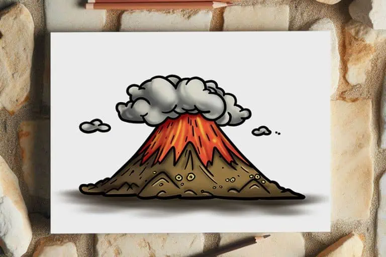 volcano drawing