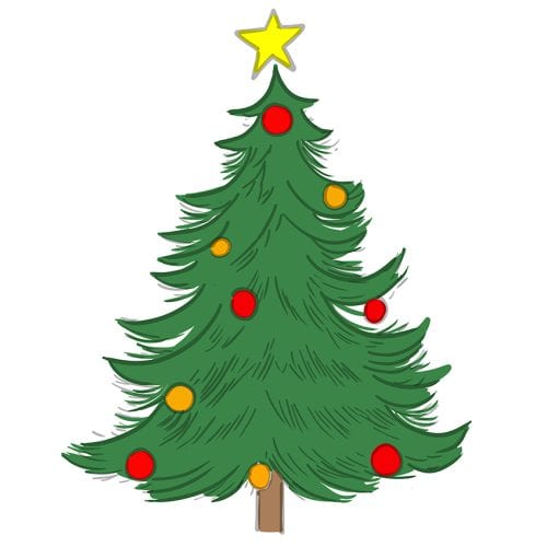  Weihnachtsbaum zeichnen - Detaillierte Malanleitung Bildidee 