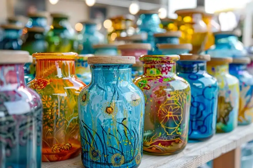 how to paint glass jars