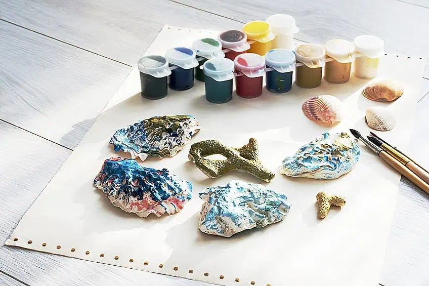 workspace to paint seashells