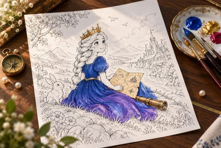 Princess Coloring Pages - 35 Fun Pages for Kids