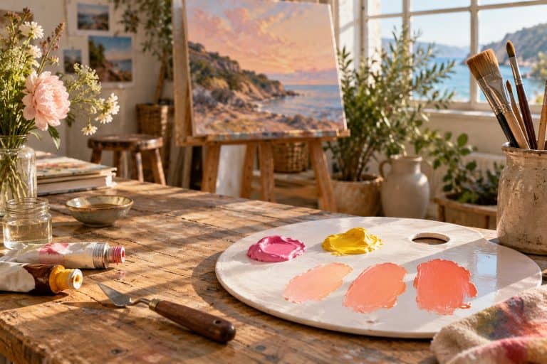 what does pink and yellow make — Material study